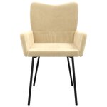 vidaXL Chaises à manger lot de 2 Crème Velours