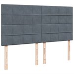 vidaXL Sommier à lattes de lit et matelas Gris foncé 200x200cm Velours