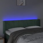 vidaXL Tête de lit à LED Vert foncé 147x16x78/88 cm Velours