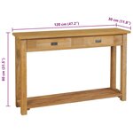 vidaXL Table console teck massif 120x30x80 cm
