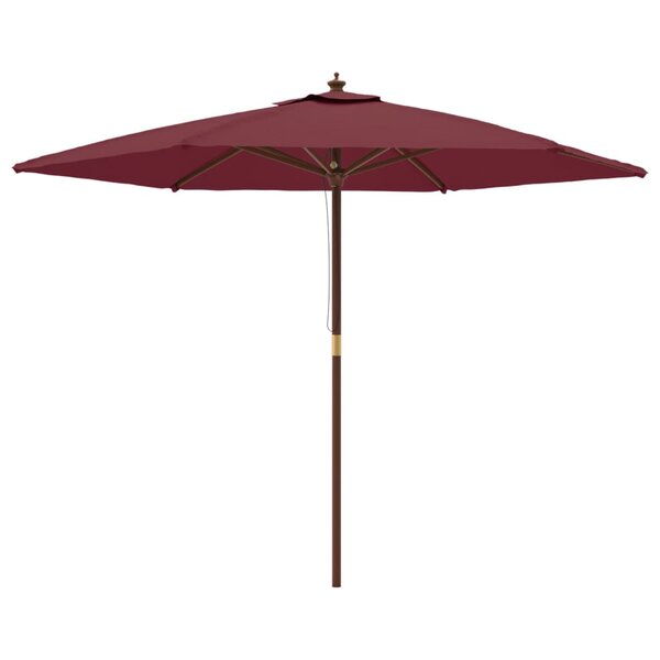vidaXL Parasol de jardin avec mât en bois rouge bordeaux 299x240 cm