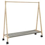 vidaXL Porte-vêtements et étagères et roulettes 106x34x106 5cm bambou