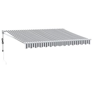 vidaXL Auvent rétractable anthracite et blanc 3 5x2 5m tissu/aluminium