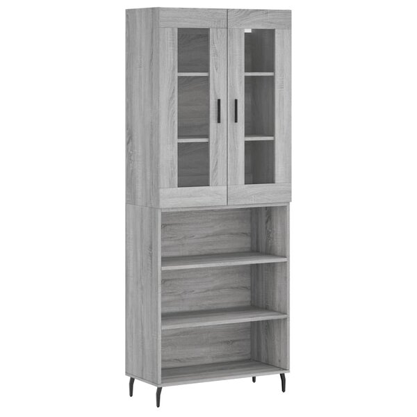 vidaXL Buffet haut Sonoma gris 69 5x34x180 cm Bois d'ingénierie