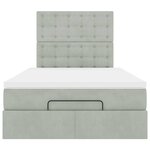 vidaXL Cadre de lit ottoman avec matelas gris clair 120x190 cm velours