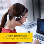 Jabra evolve 65 mono - casque supra-auriculaire sans fil - casque optimisé unified communications avec batterie longue durée - a