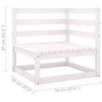 vidaXL Salon de jardin 8 Pièces avec coussins Blanc Bois de pin massif