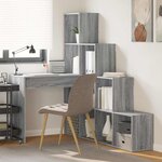 vidaXL Bureau d'angle Sonoma gris 101.5 x 149.5 x 149.5 cm