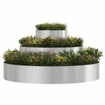 vidaXL Cache-pot de jardin Argent 120 x 120 x 20 cm Acier inoxydable