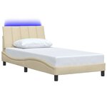 vidaXL Cadre de lit sans matelas crème 100x200 cm tissu