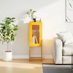 vidaXL Buffet jaune moutarde 36x39x107 cm acier laminé à froid