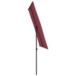 vidaXL Parasol de jardin et mât en aluminium 2x1 5 m rouge bordeaux