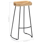 vidaXL Tabourets de bar Gavin lot de 2 bois de manguier massif