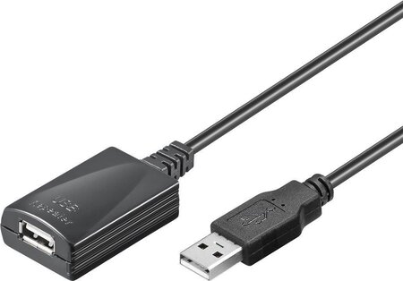 Rallonge USB 2.0 amplifiée Goobay - 5m M/F (Noir)