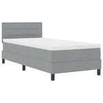 vidaXL Lit à ressorts avec matelas Gris clair 100x200 cm Tissu