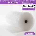 1 rouleau de film grosses bulles d'air largeur 1m x longueur 25m - gamme air'roll  strong