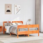 vidaXL Cadre de lit sans matelas cire marron 140x200cm bois pin massif