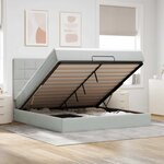 VidaXL Cadre de lit ottoman et matelas gris clair 180x200cm velours