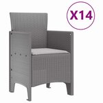 vidaXL Ensemble de salle à manger pour jardin 15 Pièces Gris clair
