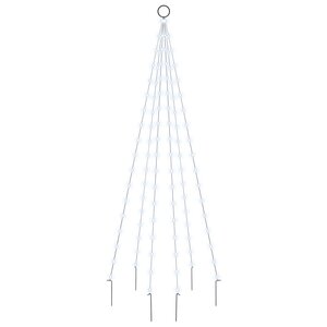 vidaXL Sapin de Noël sur mât de drapeau 108 LED Blanc froid 180 cm