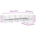 vidaXL Salon de jardin 5 Pièces bois de pin imprégné