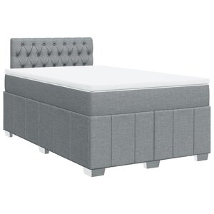 vidaXL Sommier à lattes de lit et matelas gris clair 120x190 cm tissu