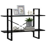 vidaXL Bibliothèque à 2 niveaux noir 100x30x70 cm bois d'ingénierie