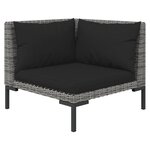 vidaXL Salon de jardin 6 Pièces avec coussins Résine tressée Gris foncé