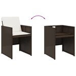 vidaXL Ensemble à manger de jardin 5 Pièces et coussins marron poly rotin