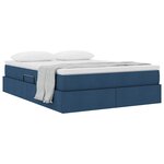 vidaXL Lit avec rangement et matelas Bleu 140 x 190 cm Polyester