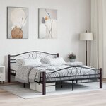 vidaXL Cadre de lit métal avec tête de lit noir 160x200 cm