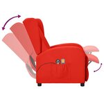 vidaXL Fauteuil de massage électrique à oreilles Rouge Similicuir