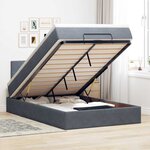vidaXL Lit ottoman avec matelas et LED gris foncé 90x200cm