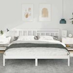 vidaXL Cadre de lit Blanc 180 x 200 cm Bois massif en pin