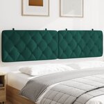 vidaXL Coussin de tête de lit vert foncé 200 cm velours