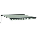 vidaXL Auvent Rétractable Vert et blanc 400 × 300 cm Tissu  Métal