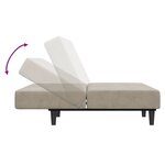 vidaXL Canapé-lit à 2 places Gris clair Velours
