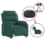 vidaXL Fauteuil inclinable électrique Vert foncé Tissu