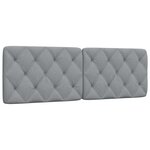 vidaXL Coussin de tête de lit gris clair 160 cm tissu