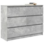 vidaXL Buffet Gris béton 100x35x76 cm Bois d'ingénierie