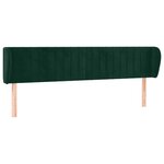 vidaXL Tête de lit avec oreilles Vert foncé 163x23x78/88 cm Velours