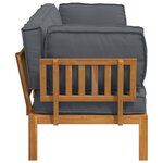 vidaXL Ensemble de Canapés Uni 2 Pièces Anthracite Bois d'Acacia Massif