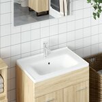 vidaXL Évier salle de bain blanc 71x48x19 5 cm rectangulaire céramique