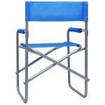 vidaXL Chaises de metteur en scène lot de 2 Acier Bleu