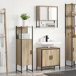 vidaXL Ensemble de meubles de salle de bain en 3 pièces Chêne