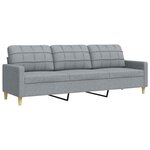 vidaXL Canapé à 3 places Gris clair 210 cm Tissu