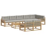 vidaXL Ensemble de canapés d'extérieur 9 Pièces Blanc et gris clair