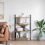 vidaXL Étagère Chêne artisanal 75 x 30 x 123 5 cm Bois d'ingénierie
