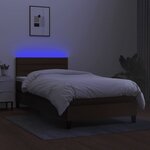 vidaXL Sommier à lattes de lit et matelas et LED Marron foncé 80x200cm