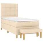 vidaXL Sommier à lattes de lit avec matelas Crème 80x200 cm Tissu